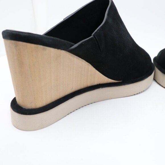 Free People Collection Leather/ Suede Running in Wedges Black Women's Size 10 - Picture 11 of 16